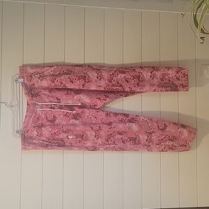 UNDER ARMOR RIVAL TERRY PRINT JOGGER    1X   PINK/WHITE